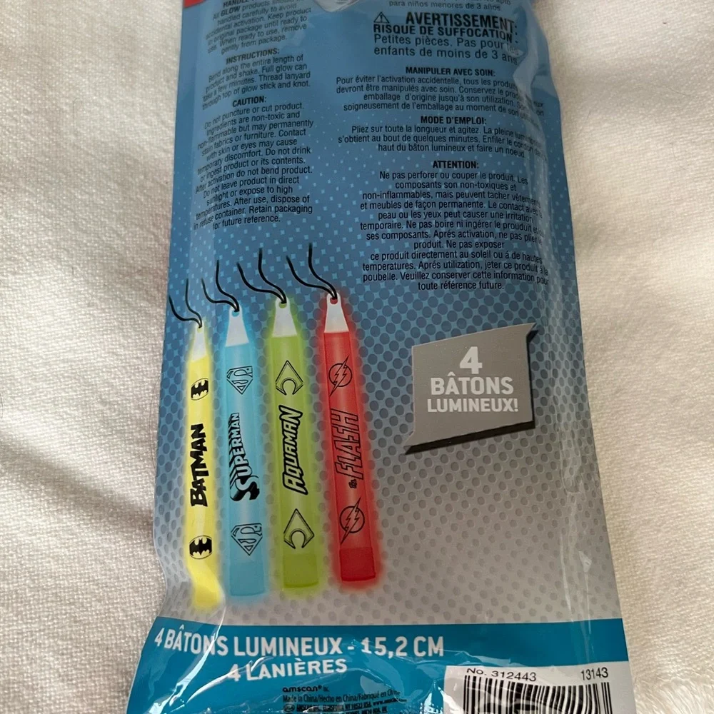 DC Comics Glow Stick Party Pack - Red, Yellow, Blue